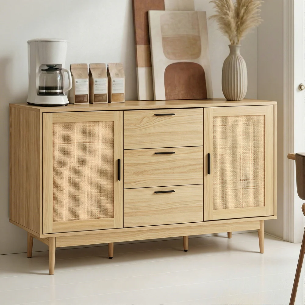 Artiss Rattan Buffet Sideboard - BRIONY Oak