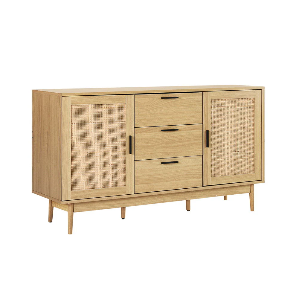 Artiss Rattan Buffet Sideboard - BRIONY Oak - Image 2