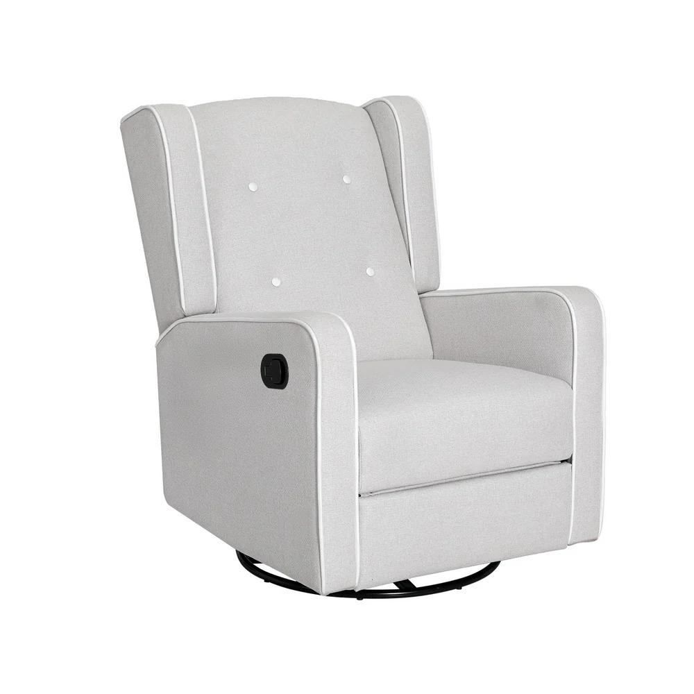 Artiss Recliner Armchair 360??? Swivel Grey Fabric - Image 3