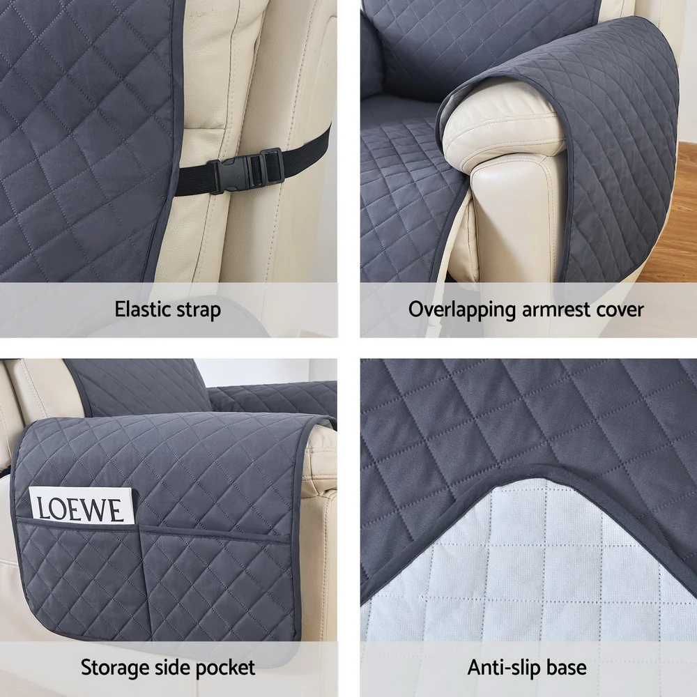 Artiss Recliner Chair Cover 100% Water Resistant Grey - Image 7