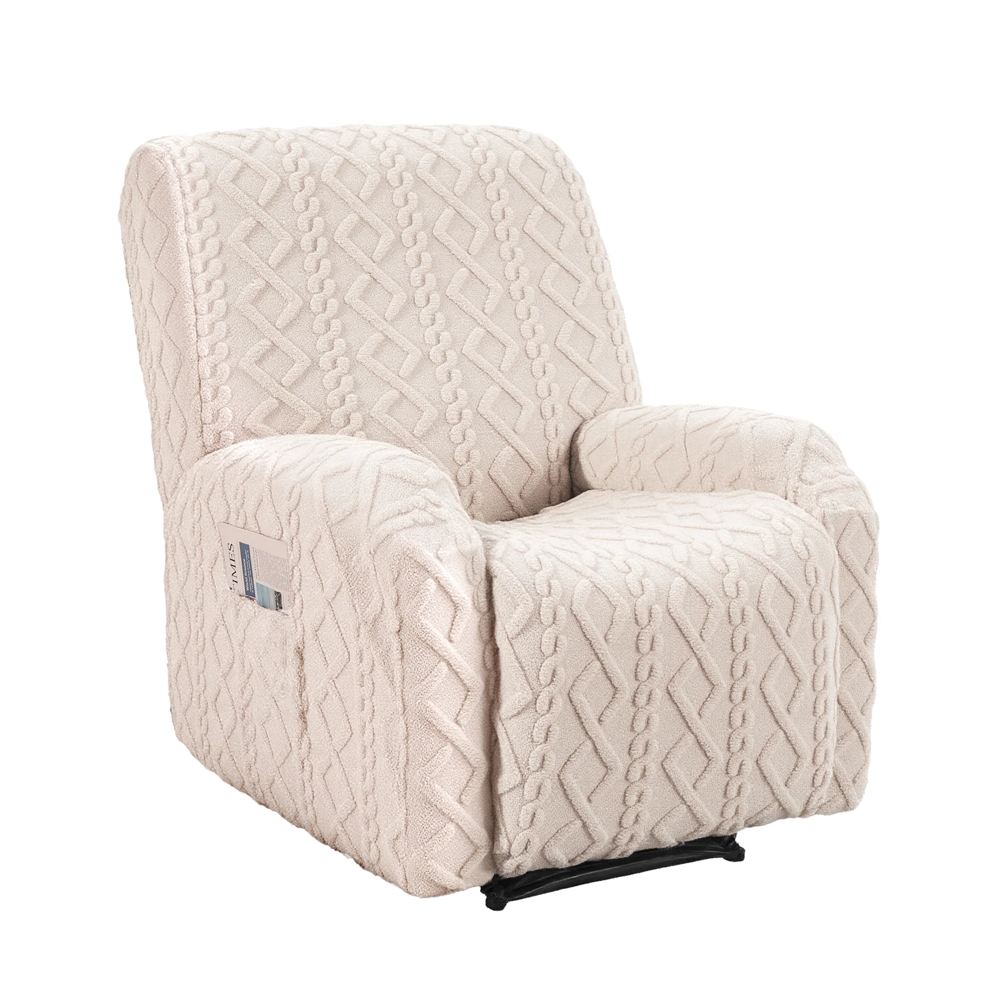 Artiss Recliner Chair Covers with Storage Side Pockets Beige - Image 2