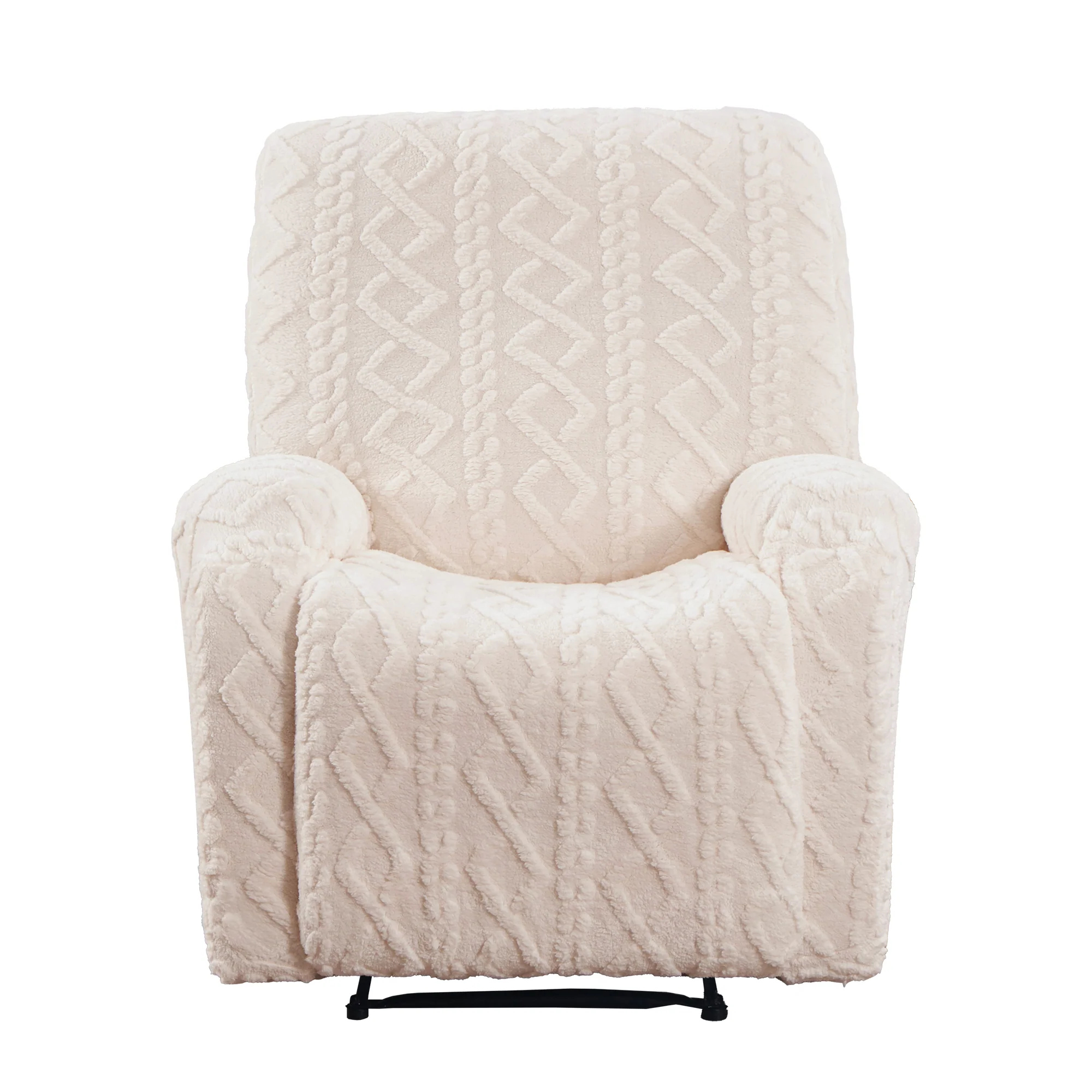 Artiss Recliner Chair Covers with Storage Side Pockets Beige - Image 4