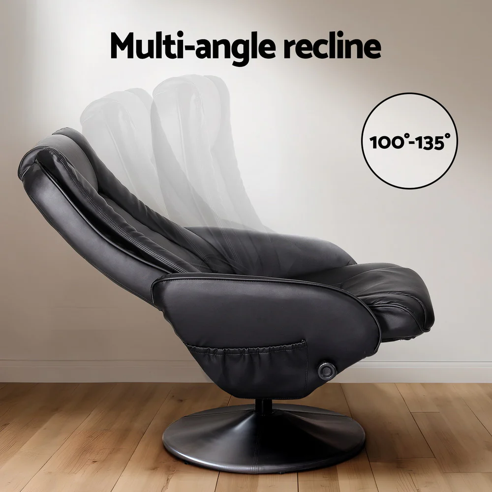 Artiss Recliner Chair Electric Heated Massage Chairs Faux Leather Cobble - Image 4