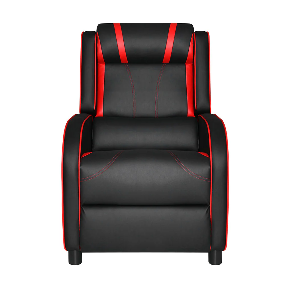 Artiss Recliner Chair Gaming Chair Leather Black Serik - Image 3