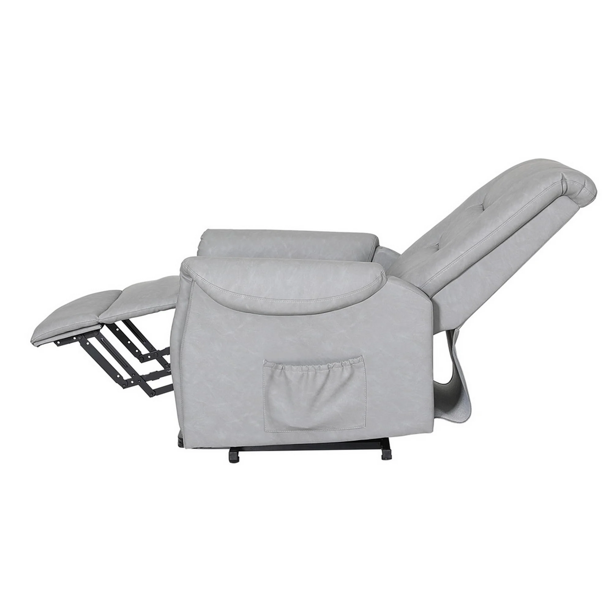 Artiss Recliner Chair Lift Assist Chair Leather Grey - Image 5