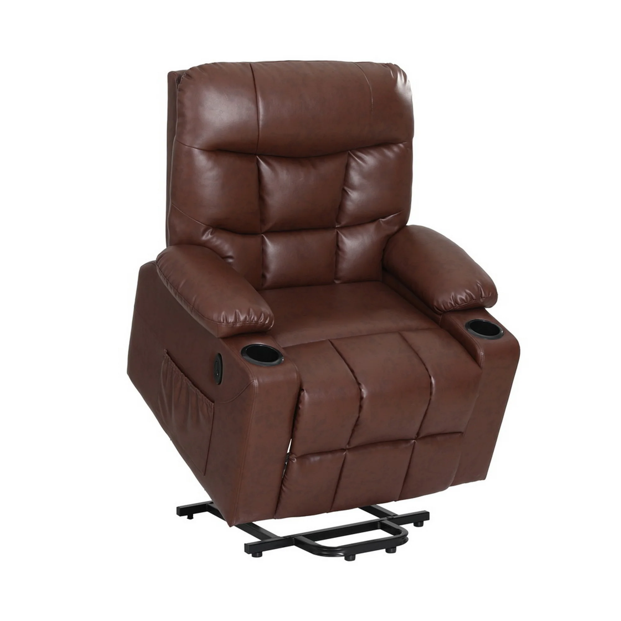Artiss Recliner Chair Lift Assist Heated Massage Chair Leather Claude - Image 4