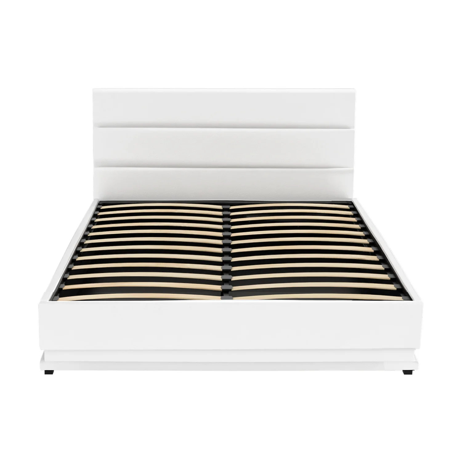 Artiss Bed Frame Double Size LED Gas Lift White LUMI - Image 4