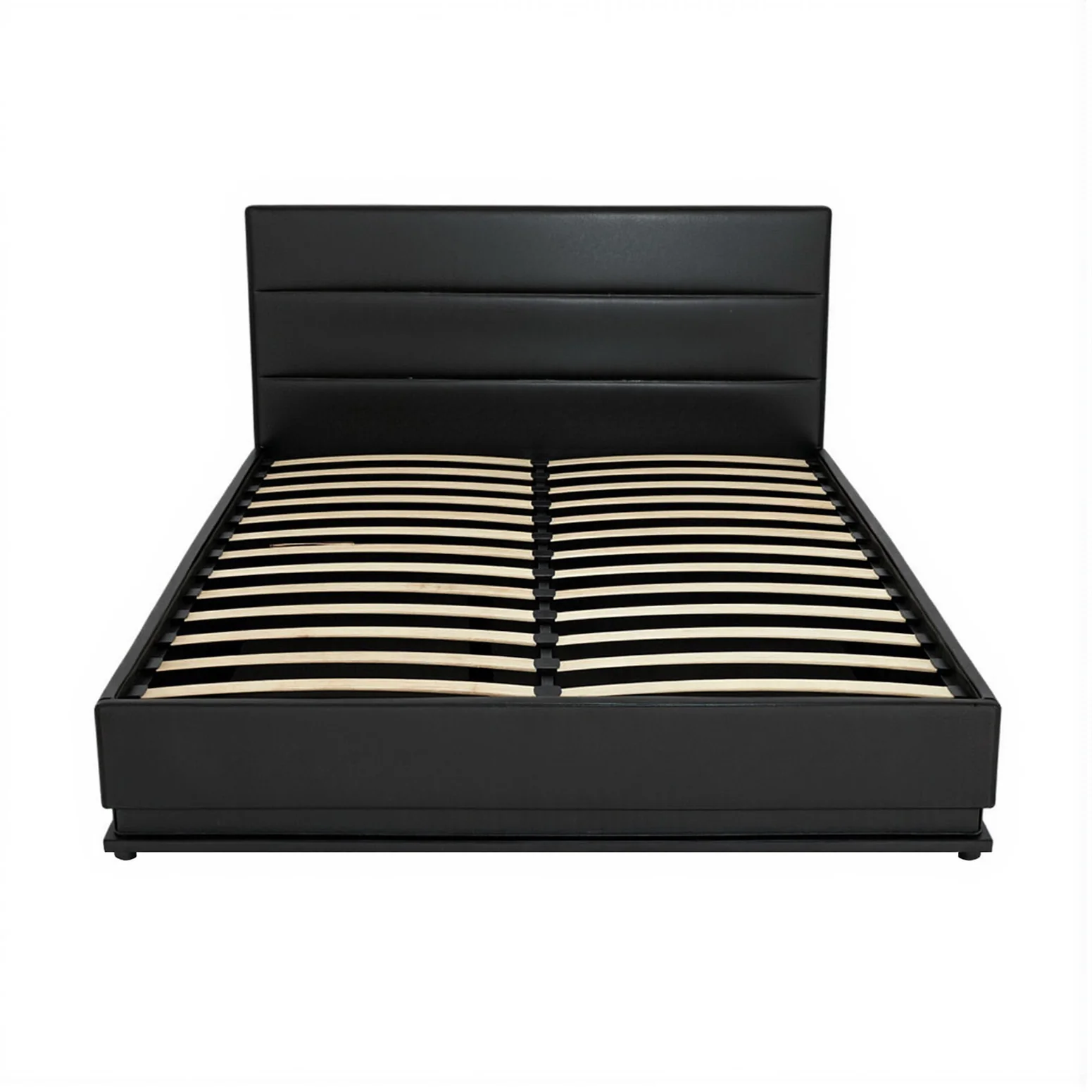 Artiss Bed Frame Queen Size LED Gas Lift Black LUMI - Image 3