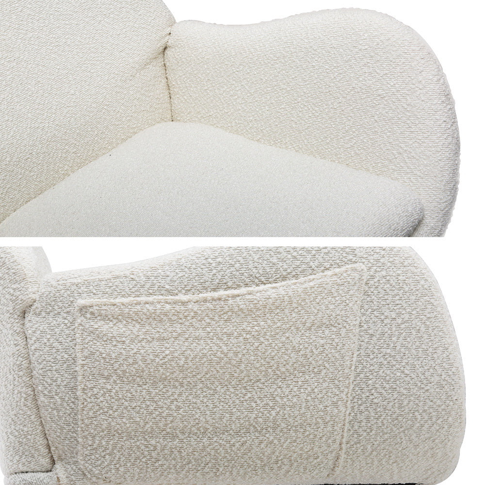 Artiss Rocking Chair Armchair Pillow Boucle White - Image 3