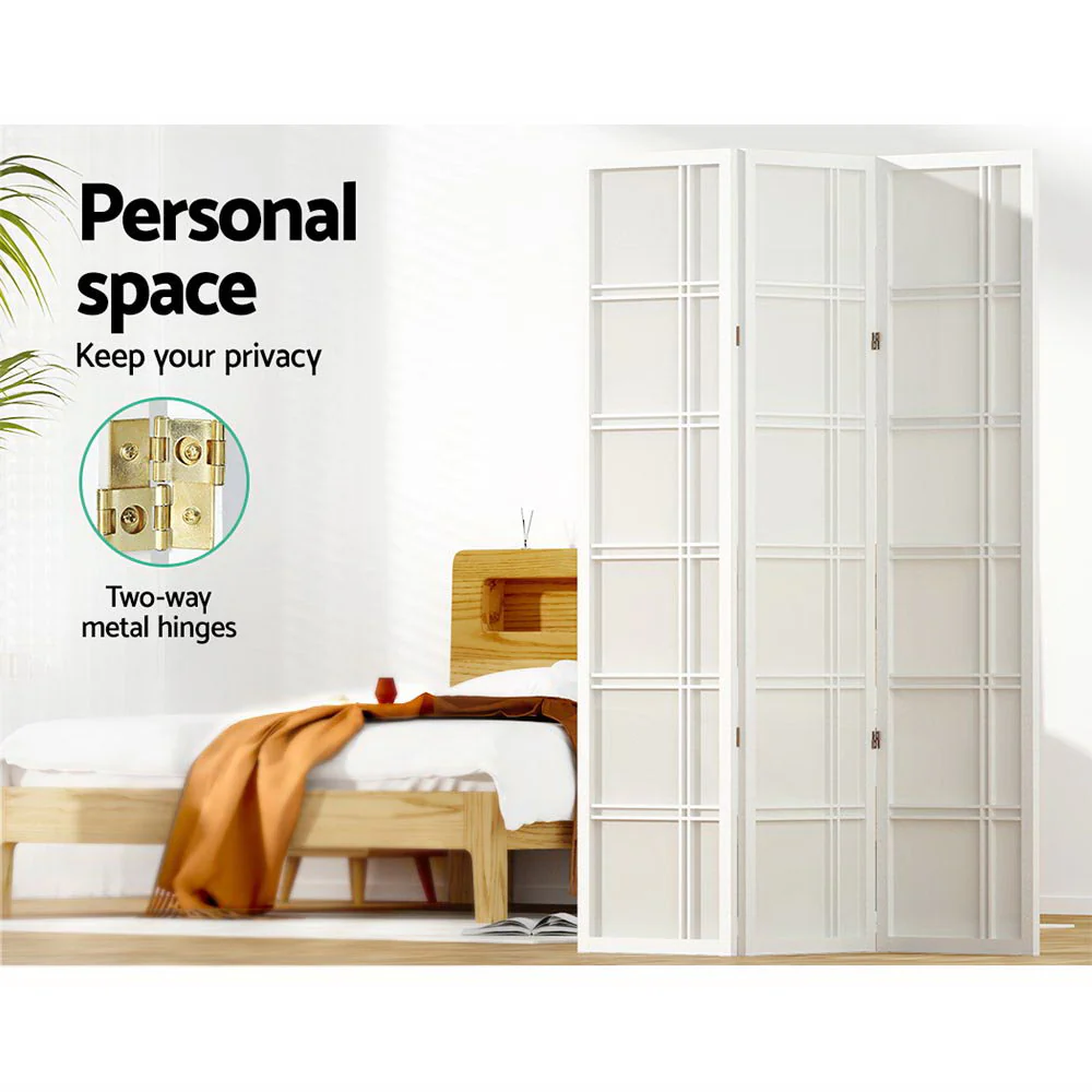 Artiss 3 Panel Room Divider Screen 132x179cm Nova White - Image 5