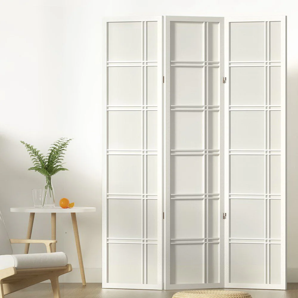 Artiss 3 Panel Room Divider Screen 132x179cm Nova White - Image 8
