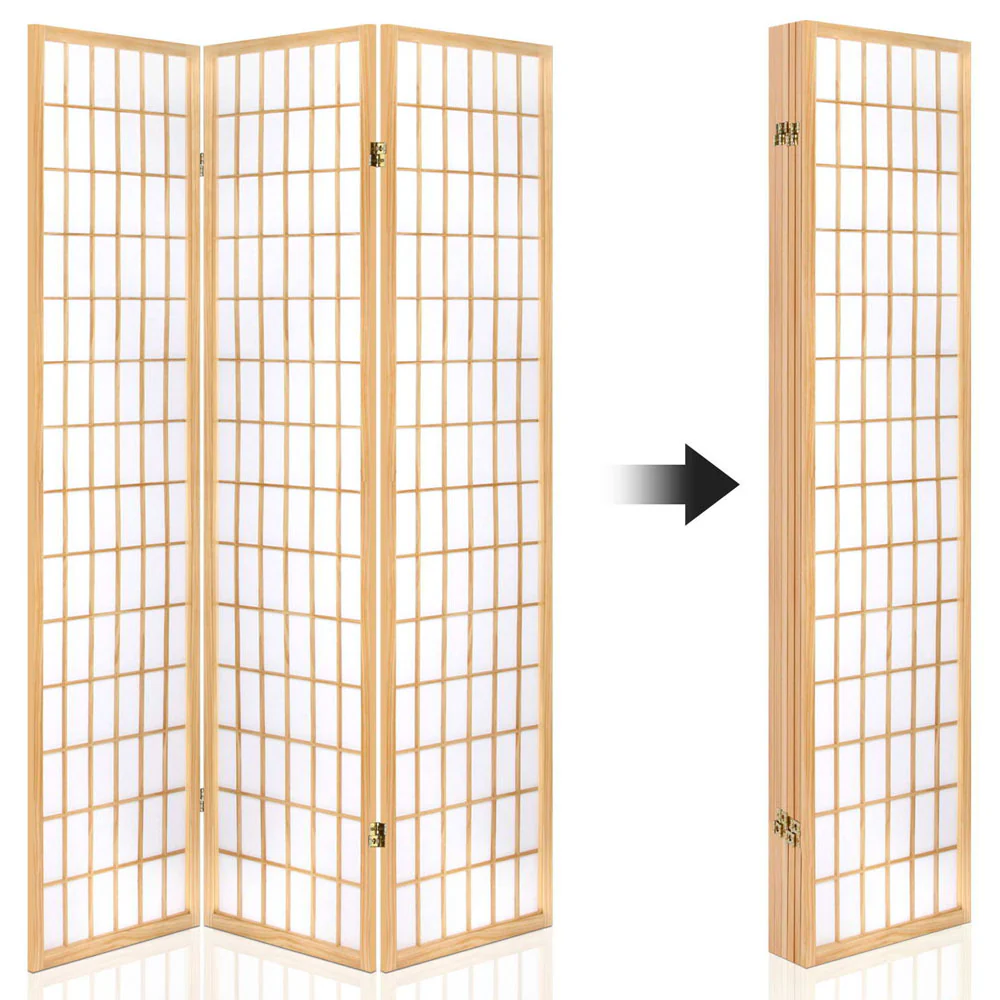 Artiss 6 Panel Room Divider Screen 261x179cm Natural - Image 4