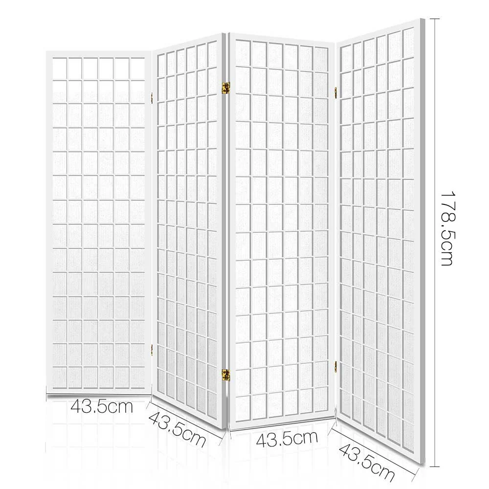 Artiss 4 Panel Room Divider Screen 174x179cm White - Image 2