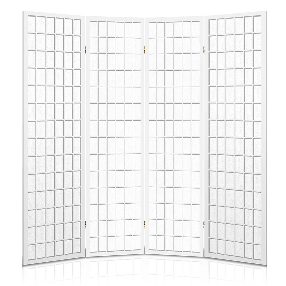Artiss 4 Panel Room Divider Screen 174x179cm White - Image 5