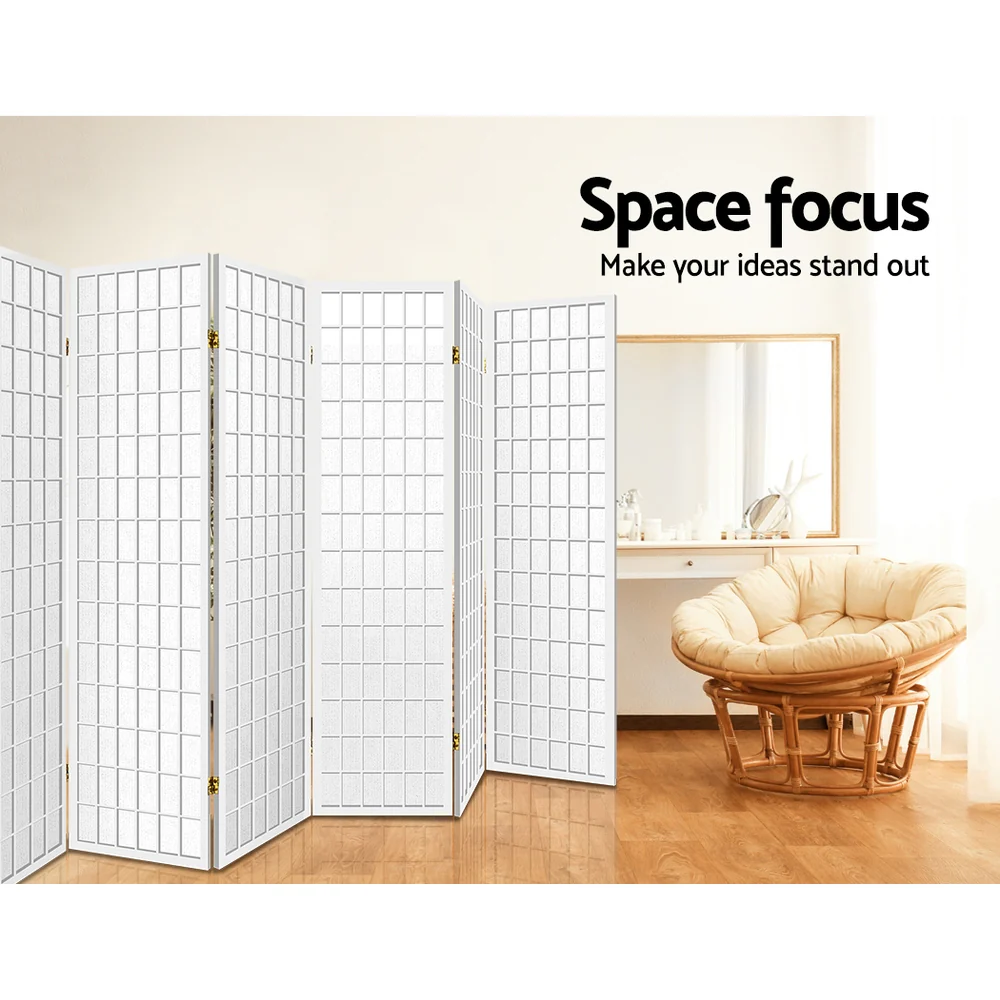 Artiss 8 Panel Room Divider Screen 348x179cm White - Image 6