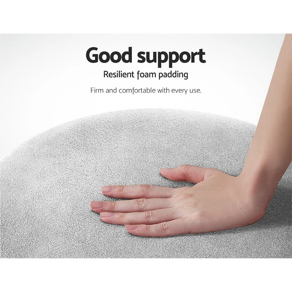 Artiss Ottoman Foot Stool Round Velvet Grey - Image 5