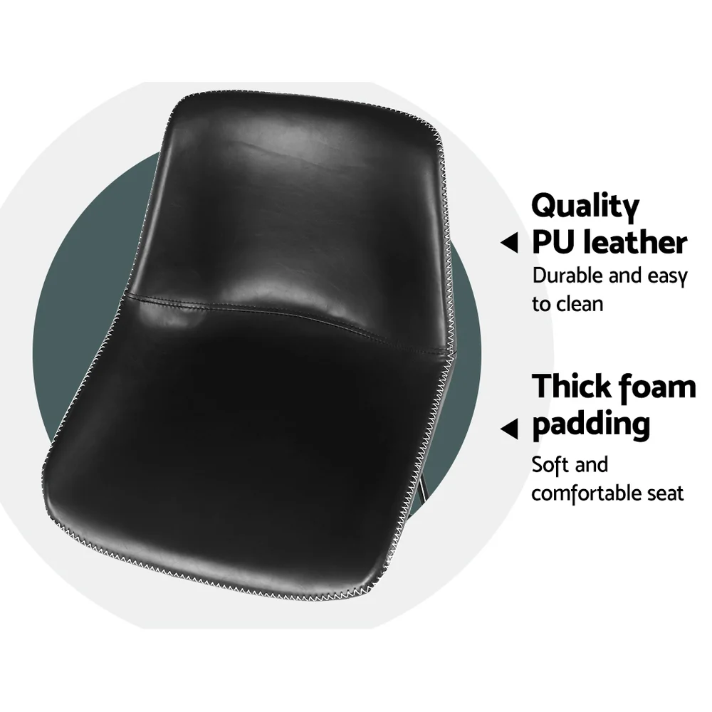 Artiss Bar Stools Kitchen Counter Barstools Leather Metal Chairs Black x2 - Image 7