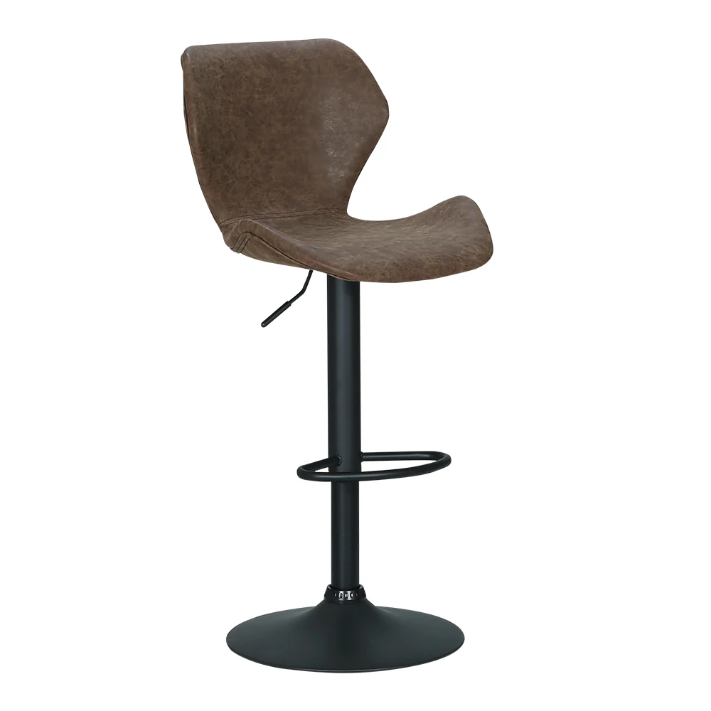 Artiss Bar Stools Kitchen Counter Stools Swivel Gas Lift Vintage Chairs Brown x2 - Image 4