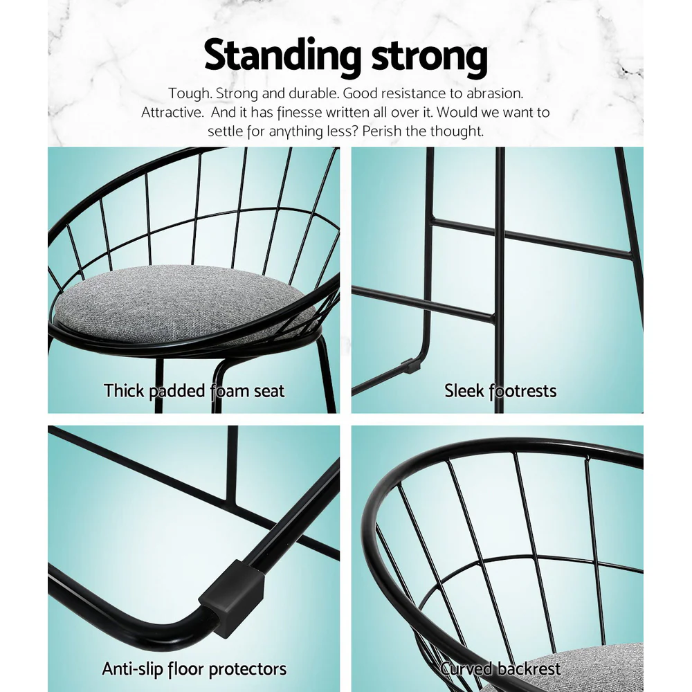 Artiss 4x Bar Stools Padded Seat Metal - Image 7