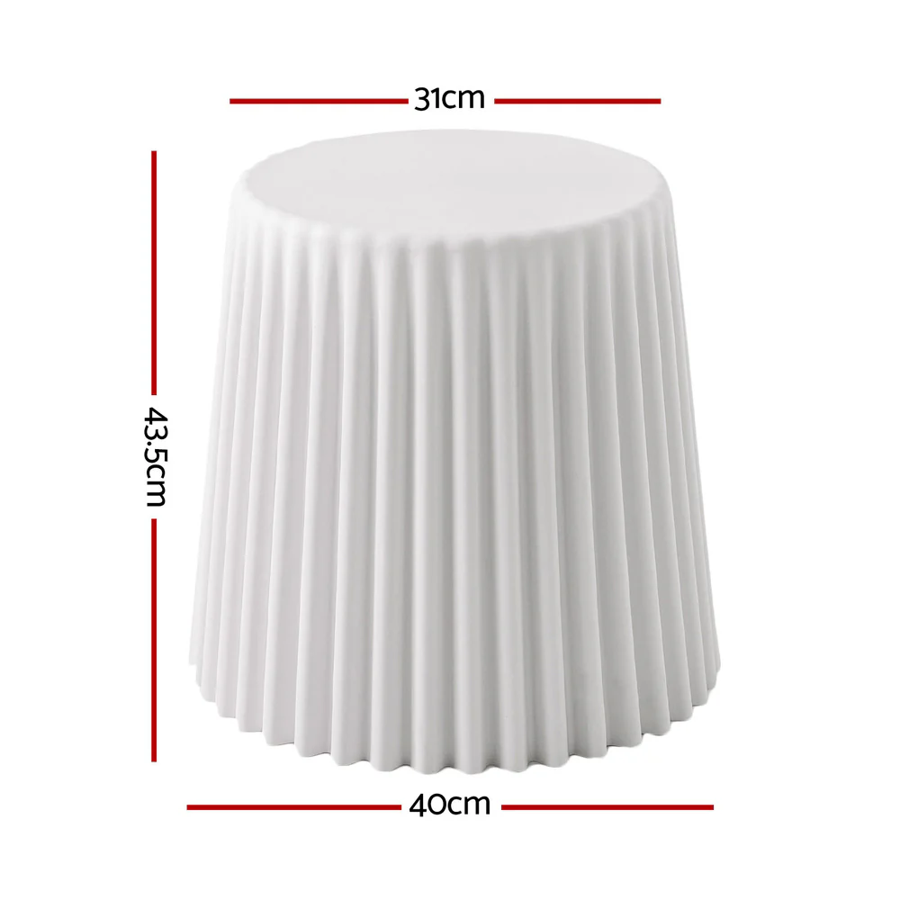 Artiss Set of 4 Cupcake Bar Stools Stackable Foot Stool White - Image 2
