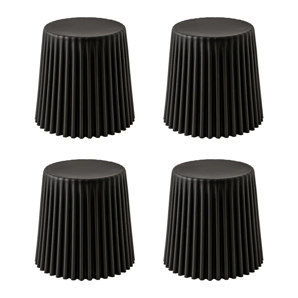 Artiss Set of 4 Cupcake Bar Stools Stackable Foot Stools Black - Image 6