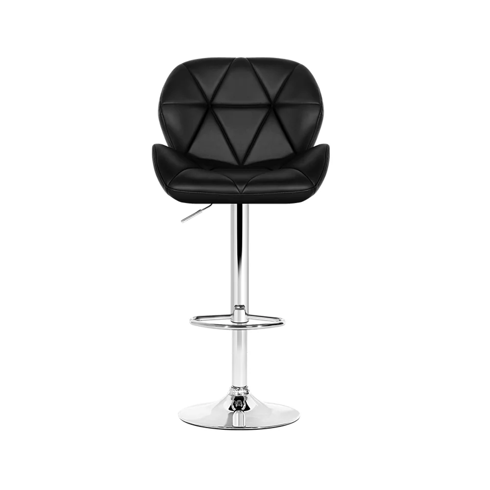 Artiss 4x Bar Stools Gas Lift Padded Leather Black - Image 4