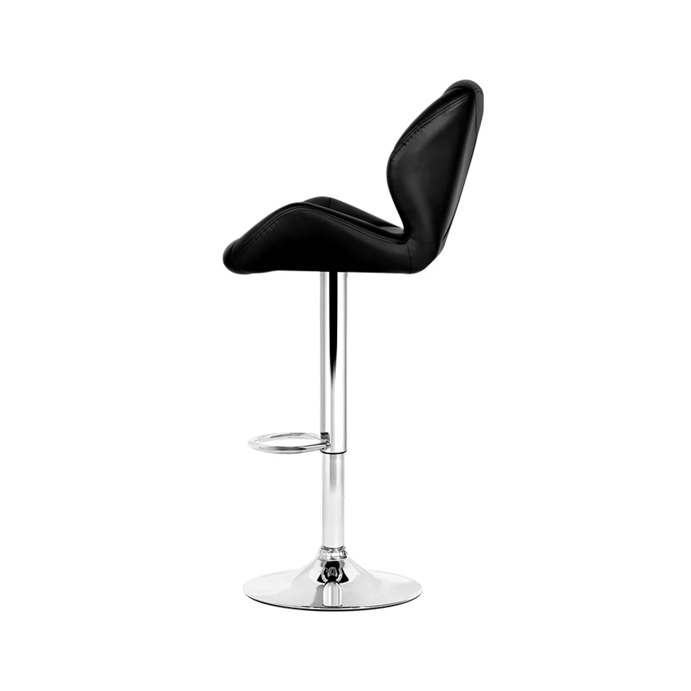 Artiss 4x Bar Stools Gas Lift Padded Leather Black - Image 5
