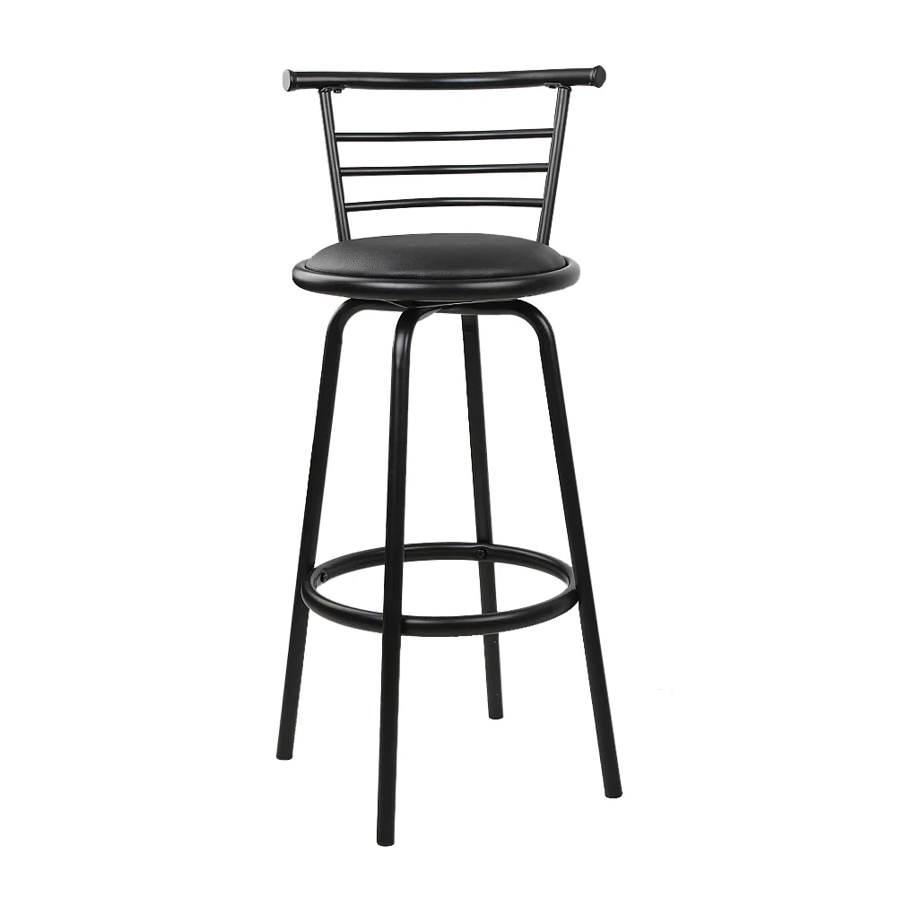 Artiss 4x Bar Stools Swivel Leather Padded Metal - Image 3