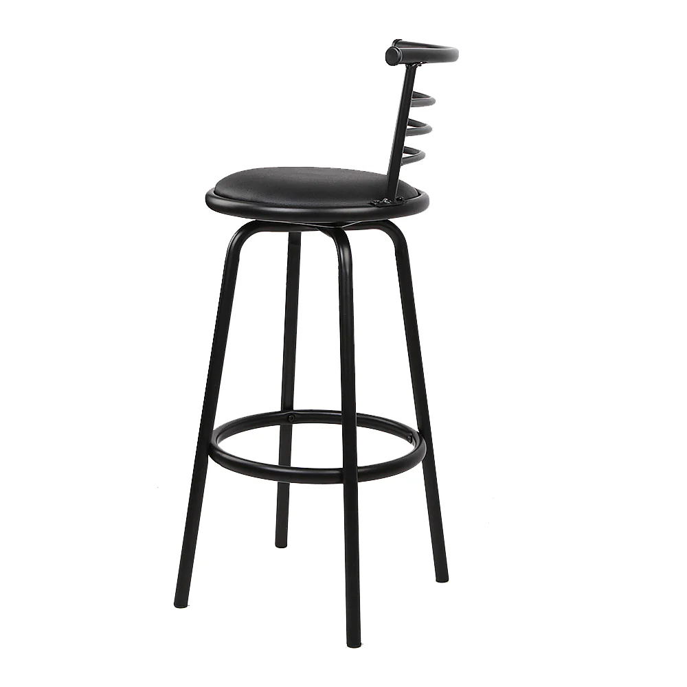 Artiss 4x Bar Stools Swivel Leather Padded Metal - Image 4