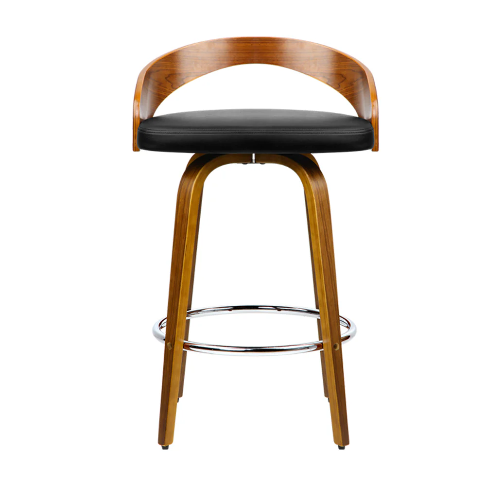 Artiss 4x Bar Stools Swivel Seat Curving Backrest - Image 3