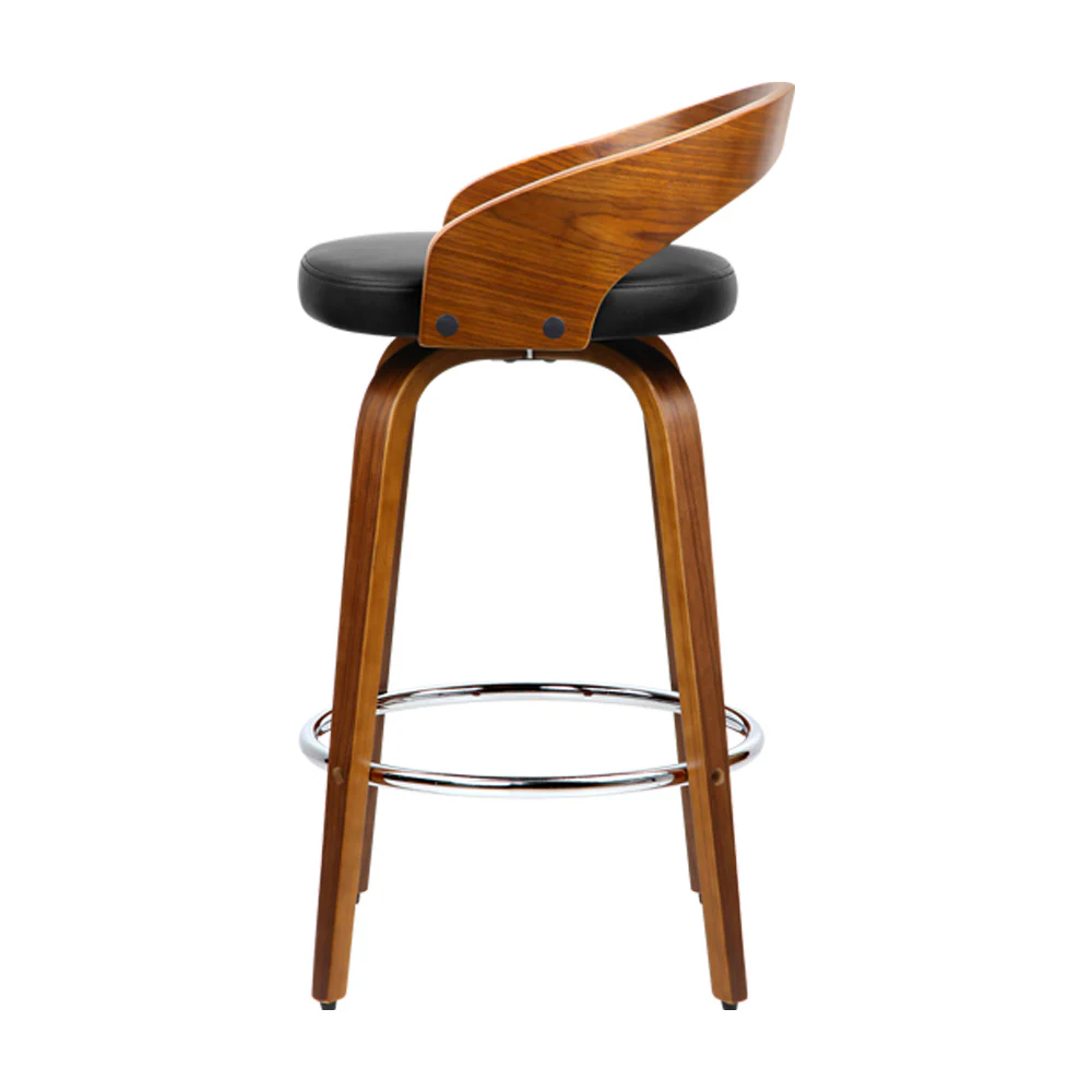 Artiss 4x Bar Stools Swivel Seat Curving Backrest - Image 4