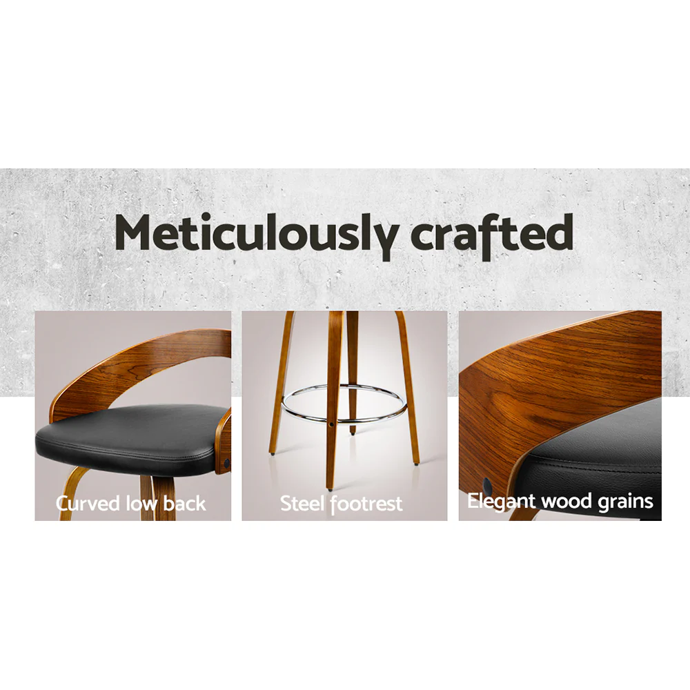 Artiss 4x Bar Stools Swivel Seat Curving Backrest - Image 5