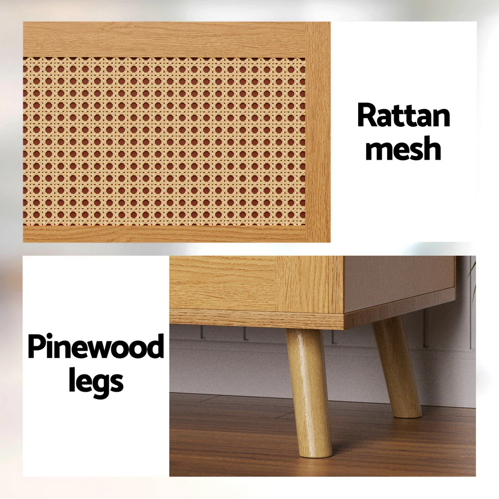 Artiss Shoe Bench Up to 10 Pairs Rattan Starlyn - Image 5