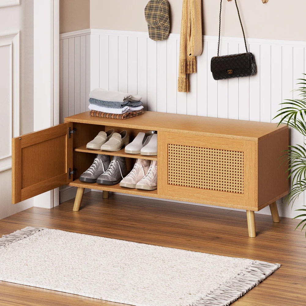 Artiss Shoe Bench Up to 10 Pairs Rattan Starlyn - Image 7