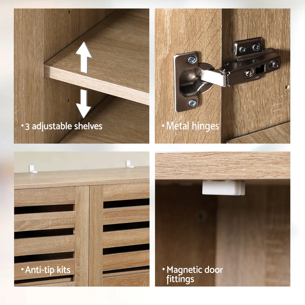 Artiss Shoe Cabinet 30 Pairs Adjustable Shelf - Image 6