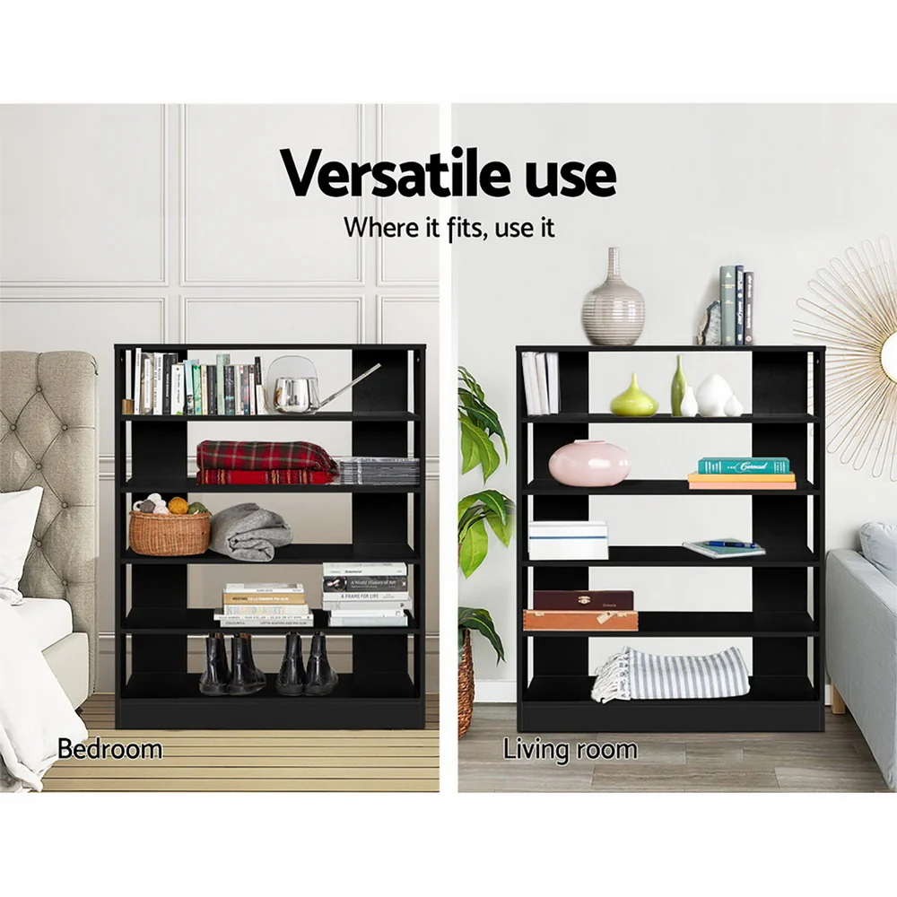 Artiss Shoe Rack 30 Pairs 6-Tier Shelf Black - Image 6