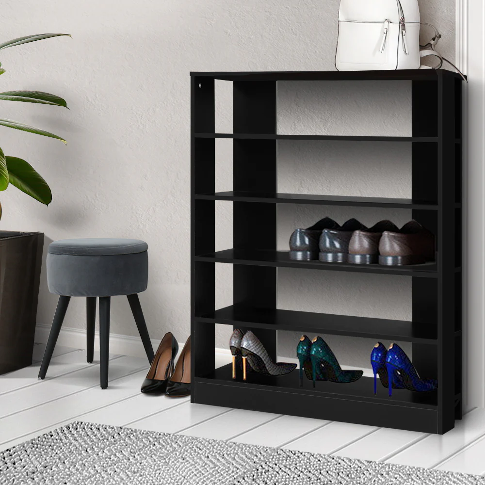 Artiss Shoe Rack 30 Pairs 6-Tier Shelf Black - Image 8
