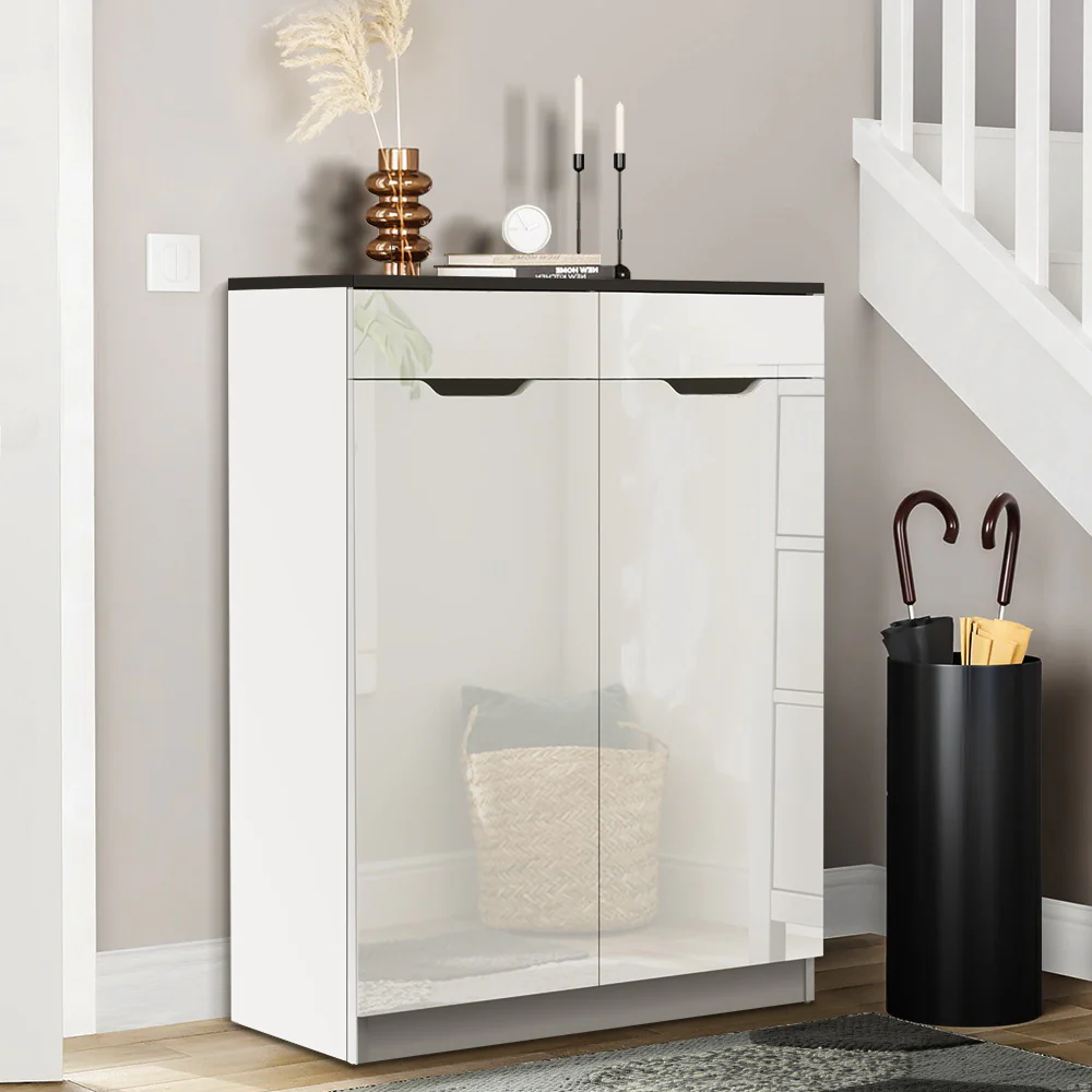 Artiss Shoe Rack Cabinet 30 Pairs White Eve - Image 9