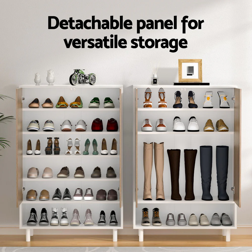 Artiss Shoe Rack Cabinet 24 Pairs 6-tier White - Image 6