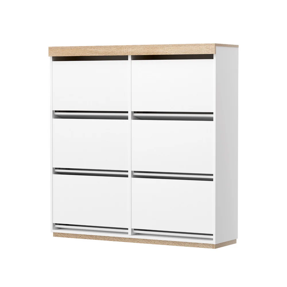 Artiss Shoe Rack Cabinet 3-Tier 45 Pairs White - Image 5