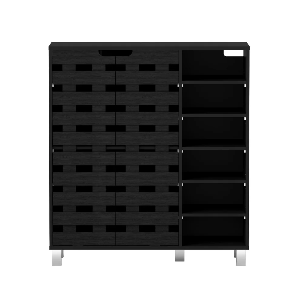Artiss Shoe Rack Cabinet 6 Tier Storage Shelf Black - Image 4