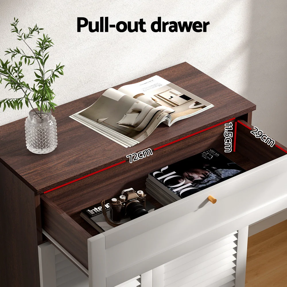 Artiss Shoe Rack Cabinet Shoes Storage Drawer 16 Pairs - Image 5