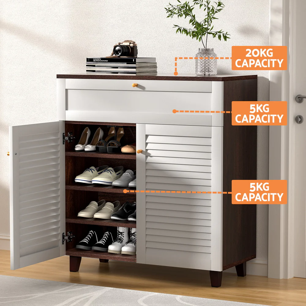 Artiss Shoe Rack Cabinet Shoes Storage Drawer 16 Pairs - Image 6