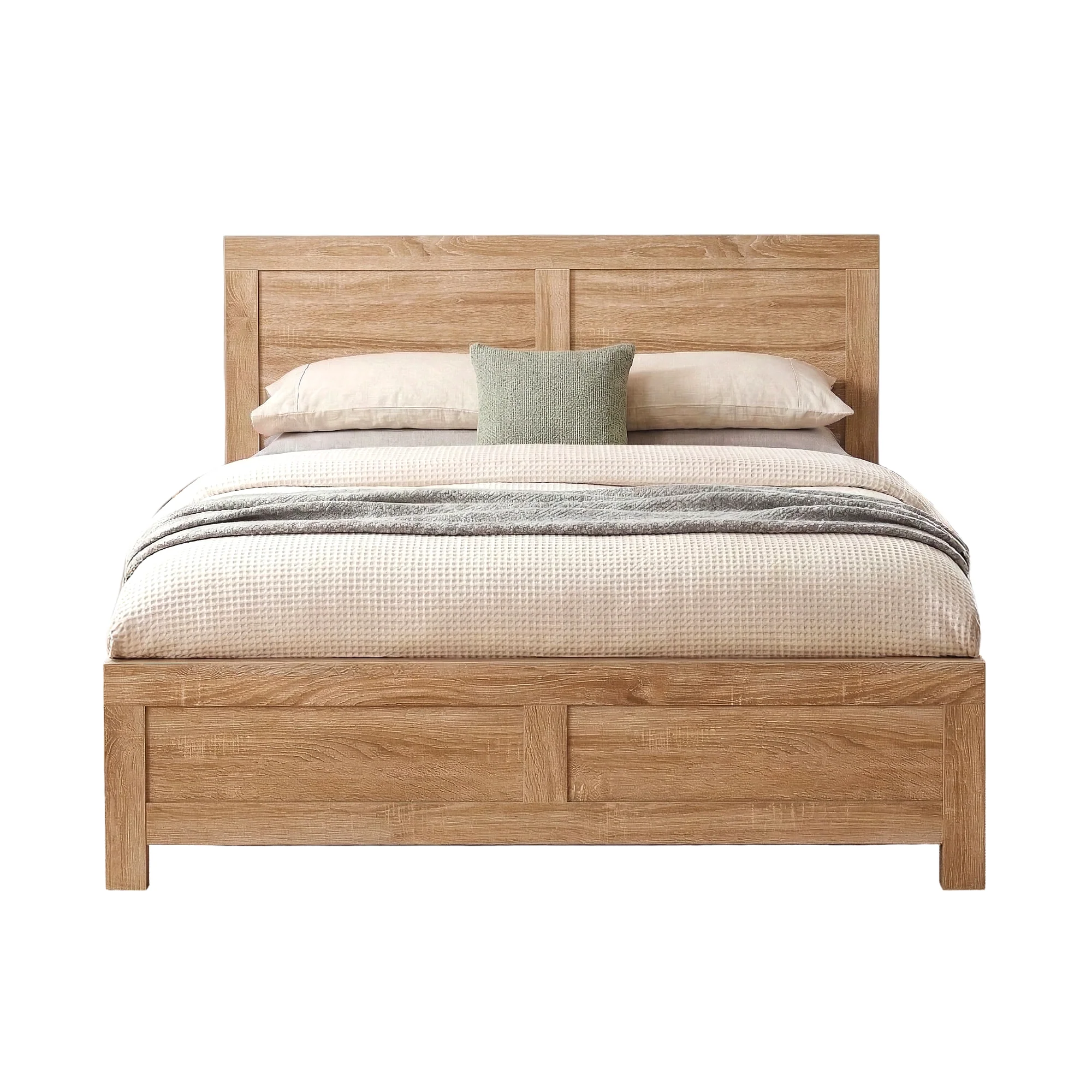 Artiss Single Bed Frame with Headboard and Footboard, Wooden Bed Base with 21cm Under Bed Storage, 150kg Capacity Solid Platform Bed for Guest Room, Bedroom Furniture, Easy Assembly, Walnut - Image 2
