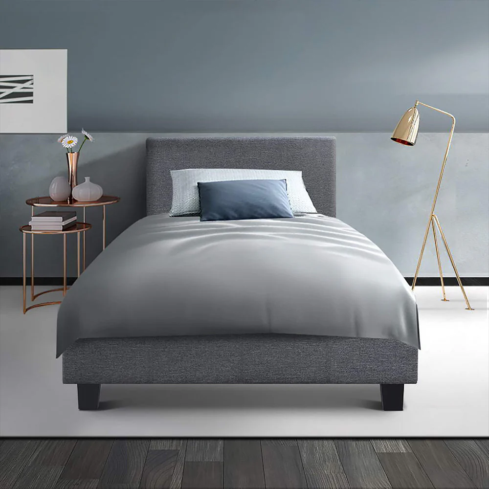Artiss Bed Frame Single Size Grey NEO - Image 8