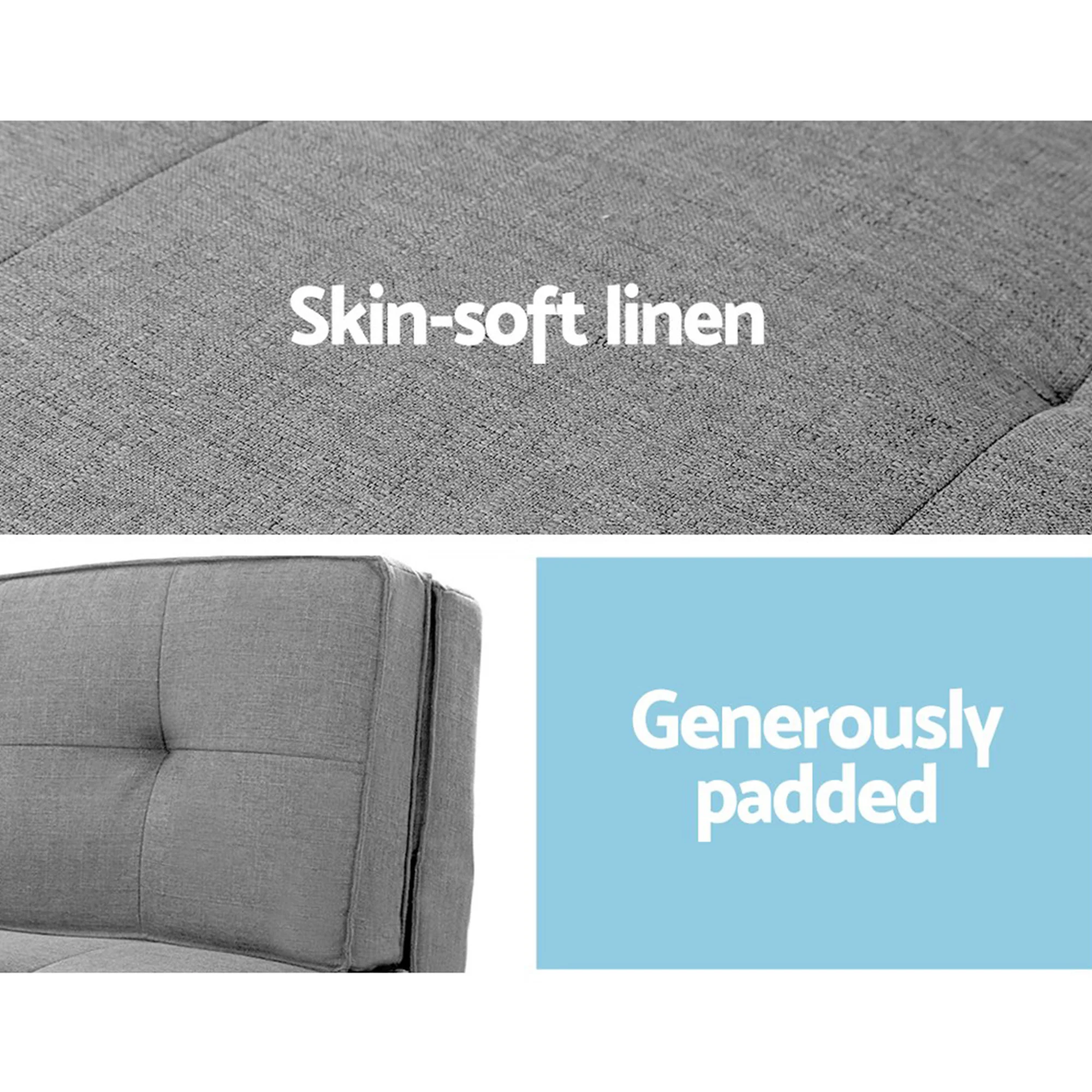 Artiss Single Sofa Bed and Side Table Set, Adjustable Recliner Narrow End Table - Image 7