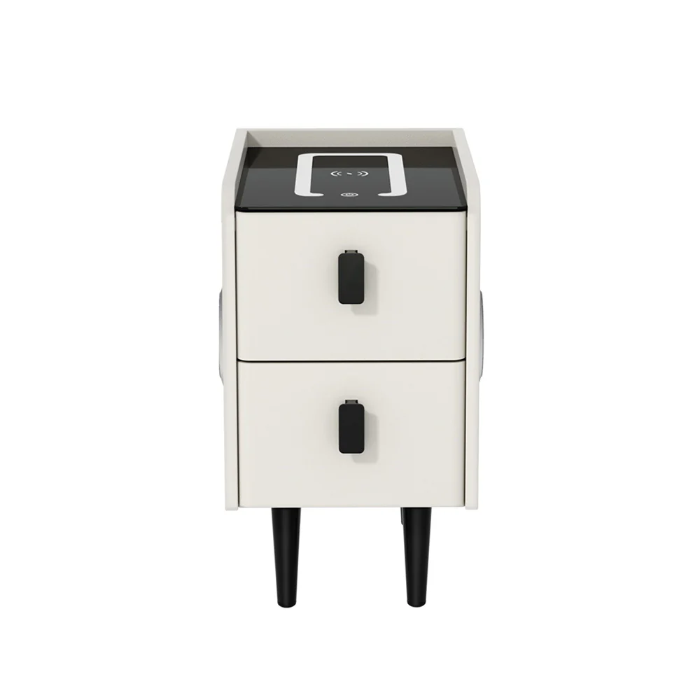 Artiss Smart Bedside Table with Wireless Charging - AIDA White - Image 4