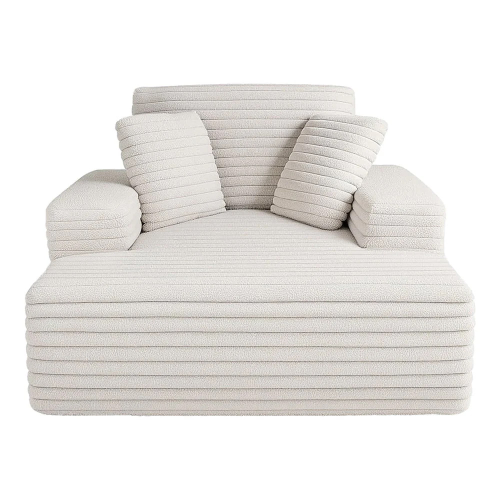 Artiss Sofa Bed Lounge Chair Recliner Couch Reading Chairs Sleeper Cloud Sofas Faux Fur Fabric - Image 3