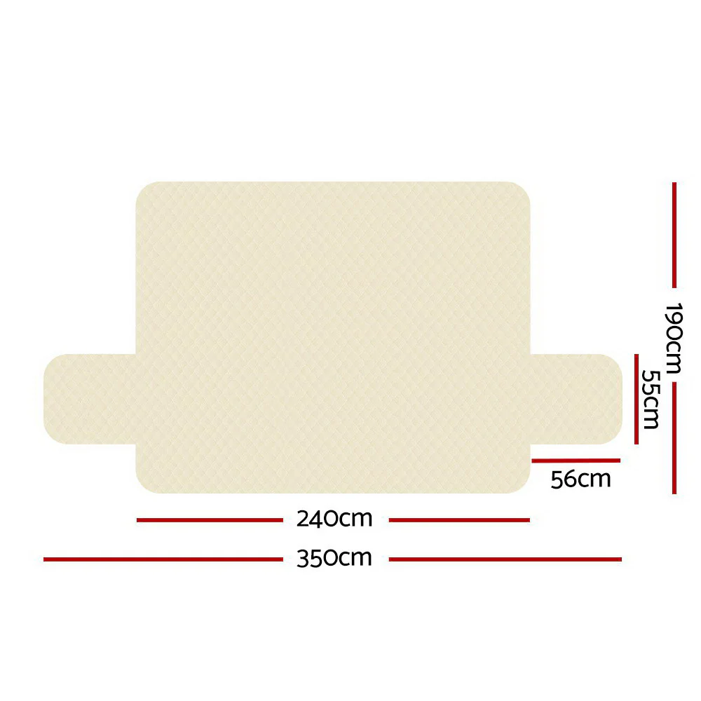 Artiss Sofa Cover Couch Covers 4 Seater 100% Water Resistant Beige - Image 2