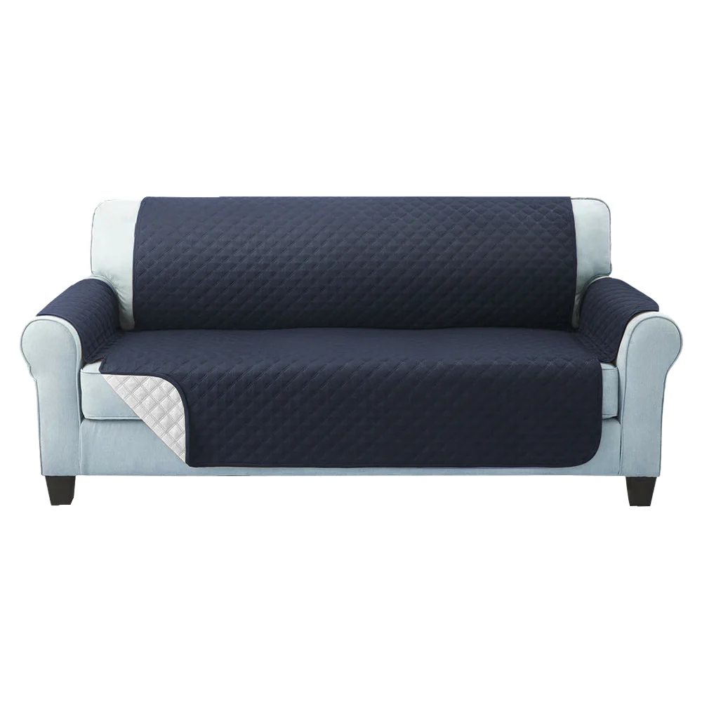 Artiss Sofa Cover Couch Covers 3 Seater Quilted Dark Grey - Image 3